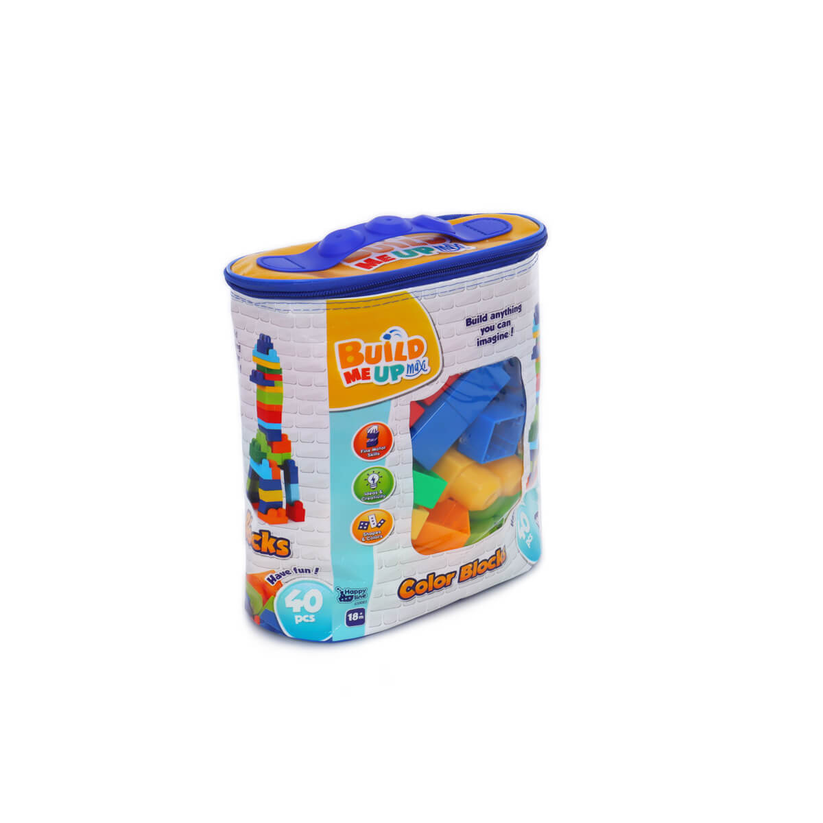 Build Me Up Maxi® | Colorful Block | 40 blocks |Blue| with