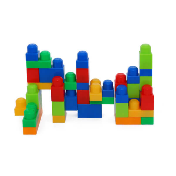 Build Me Up Maxi® | Colorful Block | 40 blocks |Blue| with Storage Bag | Happy Line®